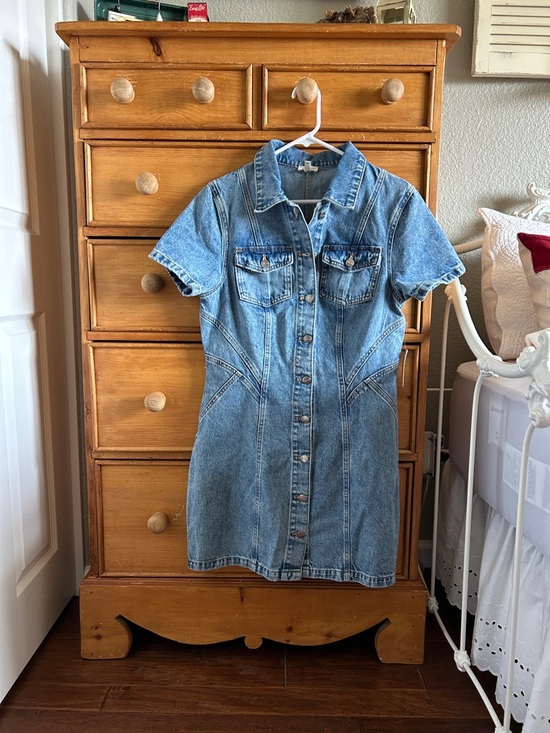 Anthropologie Dresses & Skirts - Anthropologie by Pilcro Denim Mini Dress Button Front size 12
